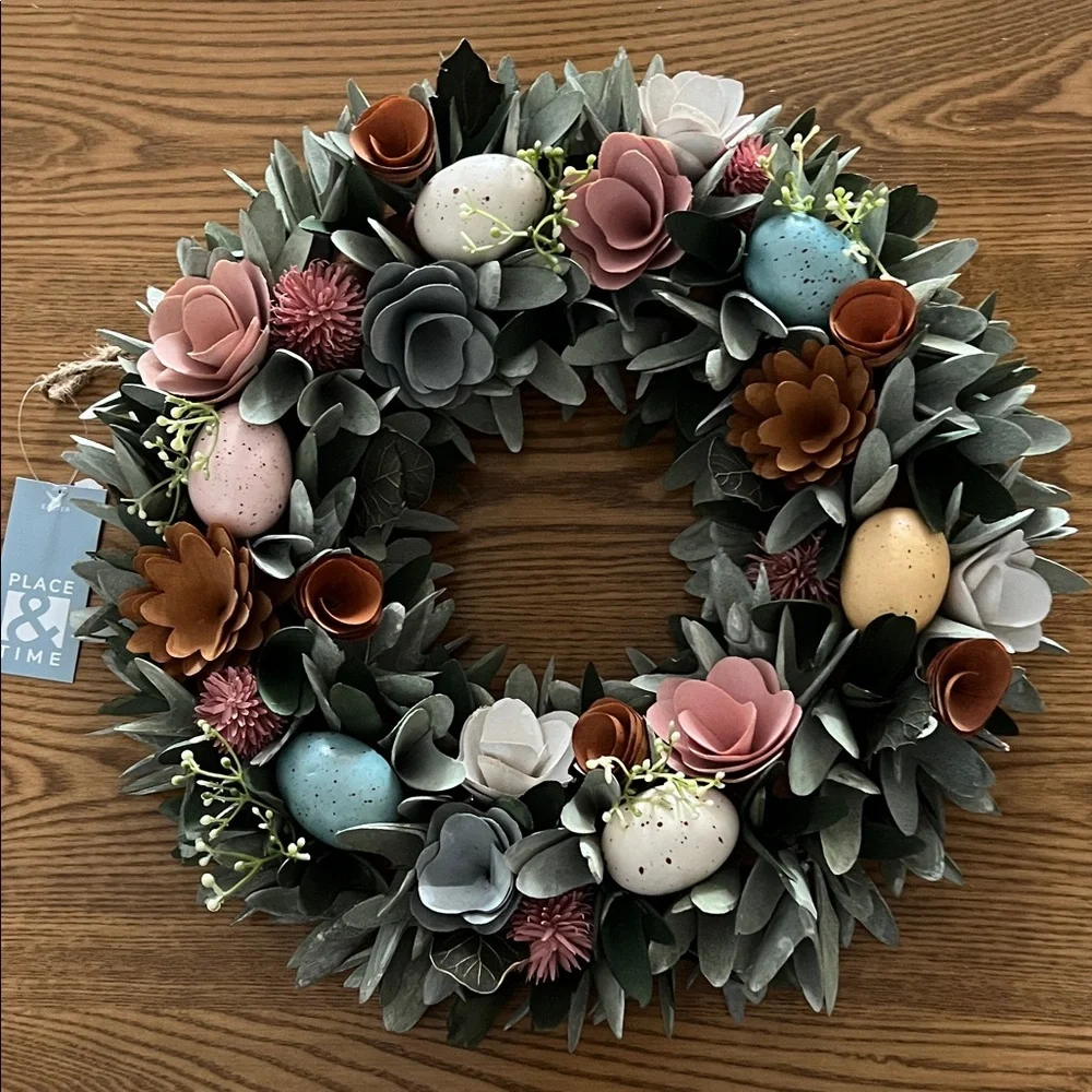 Easter wood chip Wreath